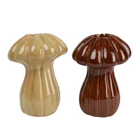 VASO FORMA FUNGO MARRONE GIALLO H.16.5